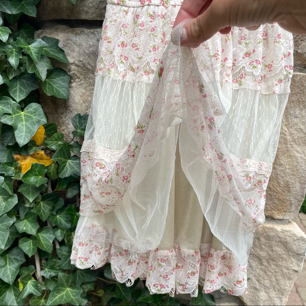 🥑2/$29~Juniors' UP Ultra Pink Floral Lace Dress~Medium - Picture 10 of 14